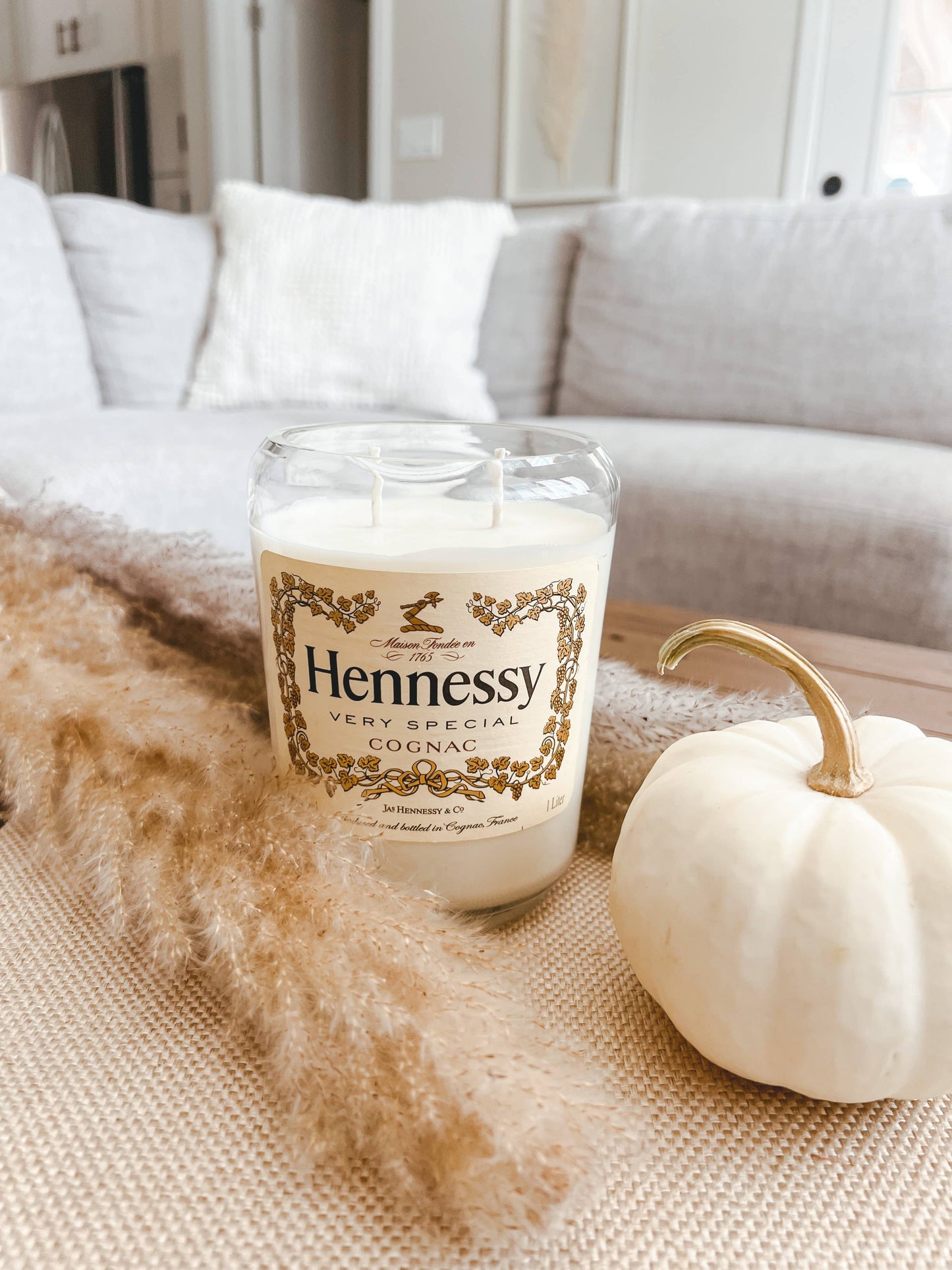 Recycled Hennessy Novelty Candle