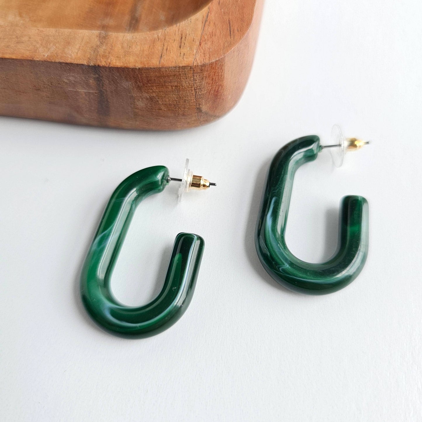 Joanna Hoops - Forest Green // Jewelry, Earrings, Fall