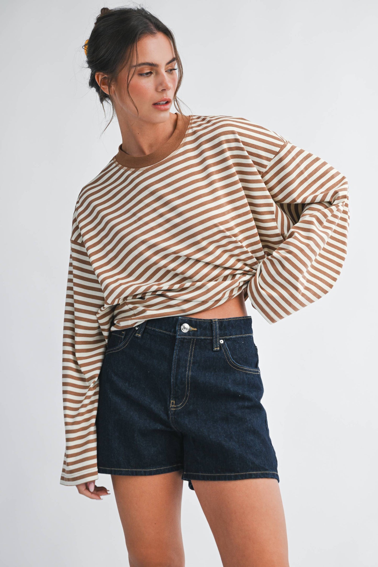 Oversized Stripe Long Sleeve Top