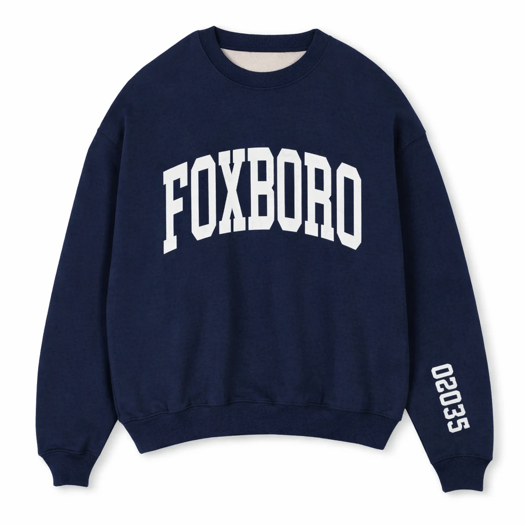 Navy Foxboro Puff Print- Navy Crew