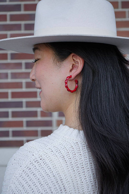 Scarlett Hoops - Crimson Red // Jewelry, Earrings, Fall