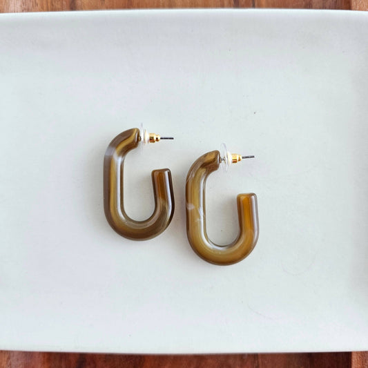 Joanna Hoops - Brown // Jewelry, Earrings, Fall