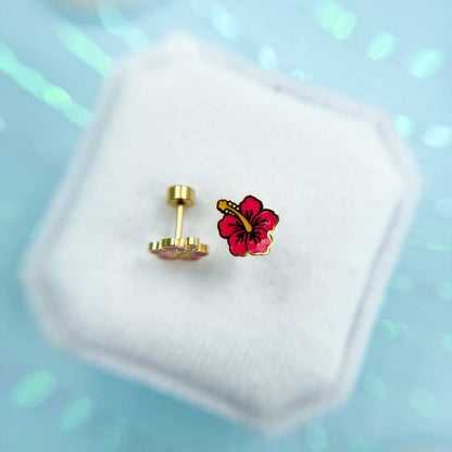 Hibiscus Stud Earrings