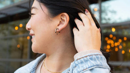 Micro Cam Mini Hoops - Cheetah // Earrings, Fall, Jewelry