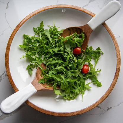 Wood + White Collection Acacia Wood Salad Servers