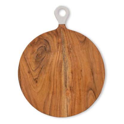 Wood+White Collection Acacia Wood Round Charcuterie Board LG
