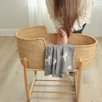 100% Luxury Cotton Swaddle Receiving Baby Blanket - Unicorn