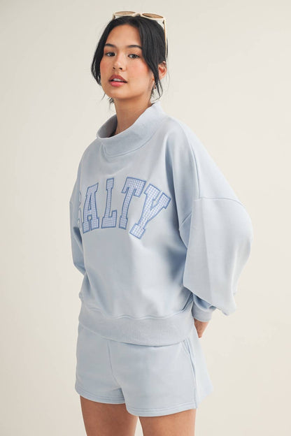 Salty Oversized Mock Neck Sweatshirt