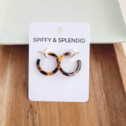 Cam Mini Hoops - Tortoise // Jewelry, Earrings, Fall