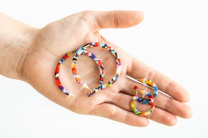 Cam Mini Hoops - Fiesta // Jewelry, Earrings, Best Seller, Gift
