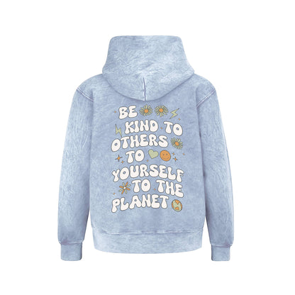 Kids Be Kind Hoodie-Washed blue-Girls, Boys