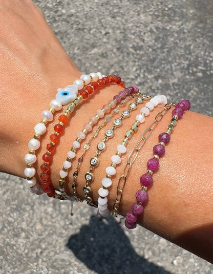 Carnelian Healing Gemstone Stacking Bracelet
