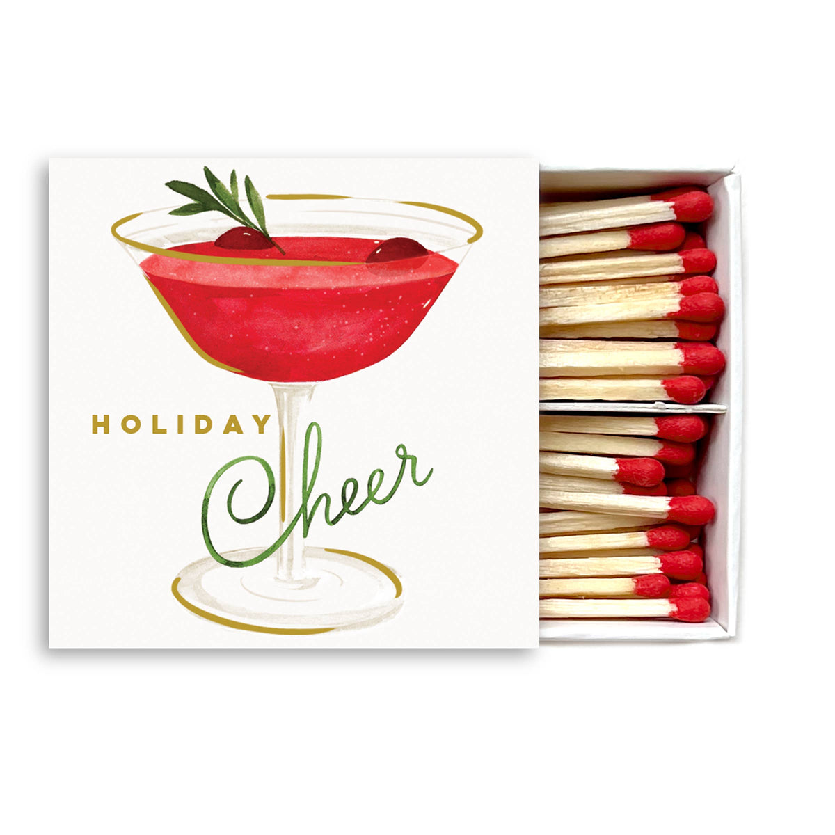 Cheers Holiday Cocktail Matches | Holiday Candle Decor