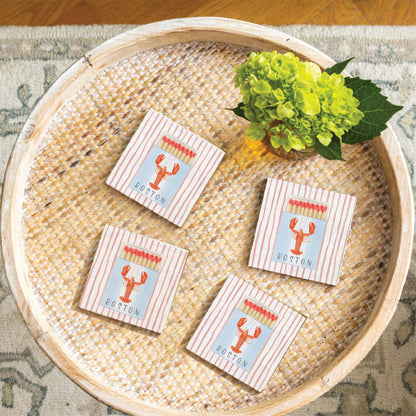 Boston Lobster Match Box Coaster Set | Boston Coasters
