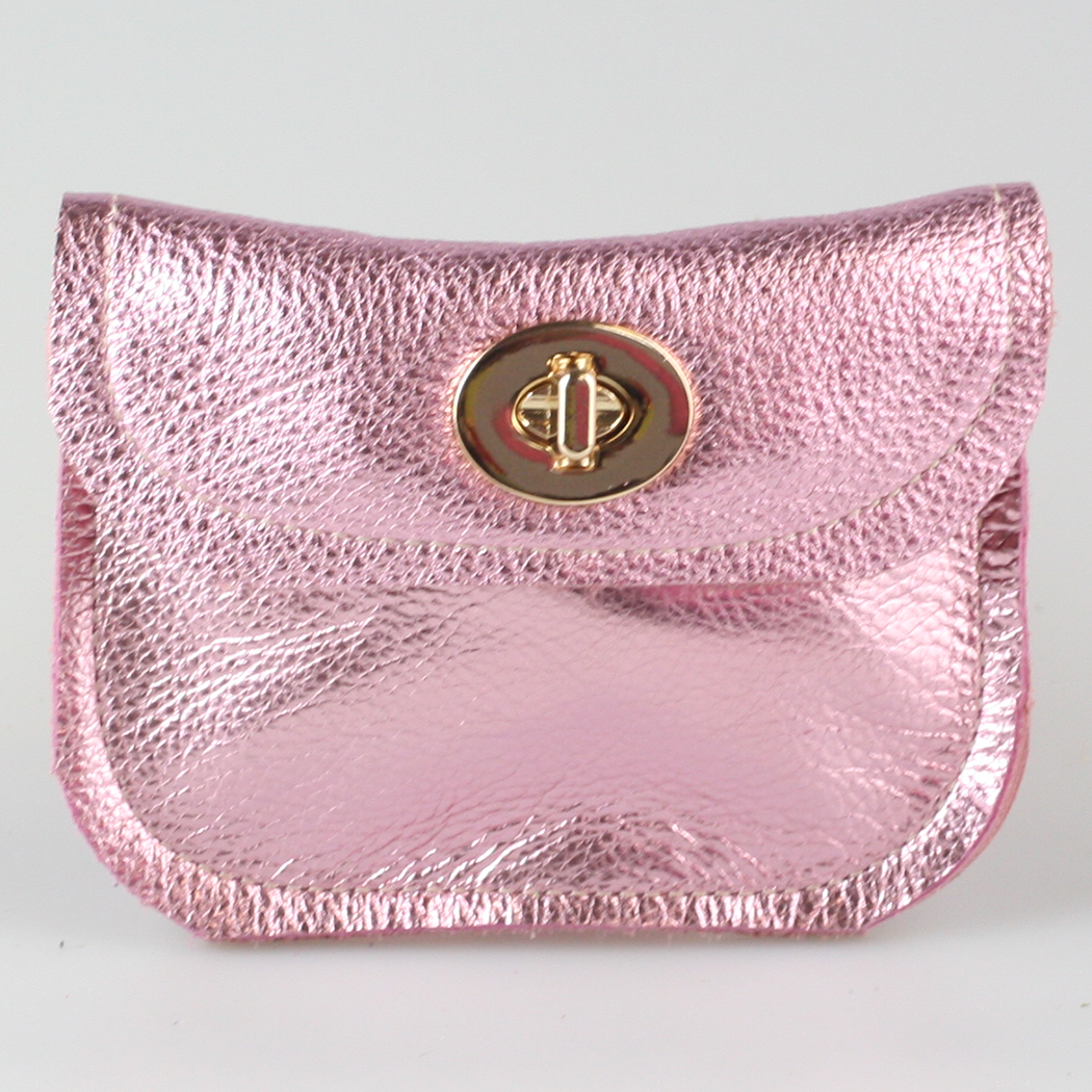 The Turnlock Metallic Leather Wallets: 2sizes!
