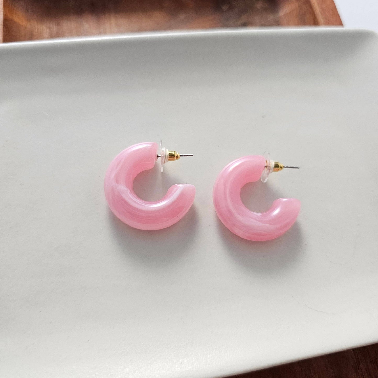Chloe Hoops - Pink // Jewelry, Earrings