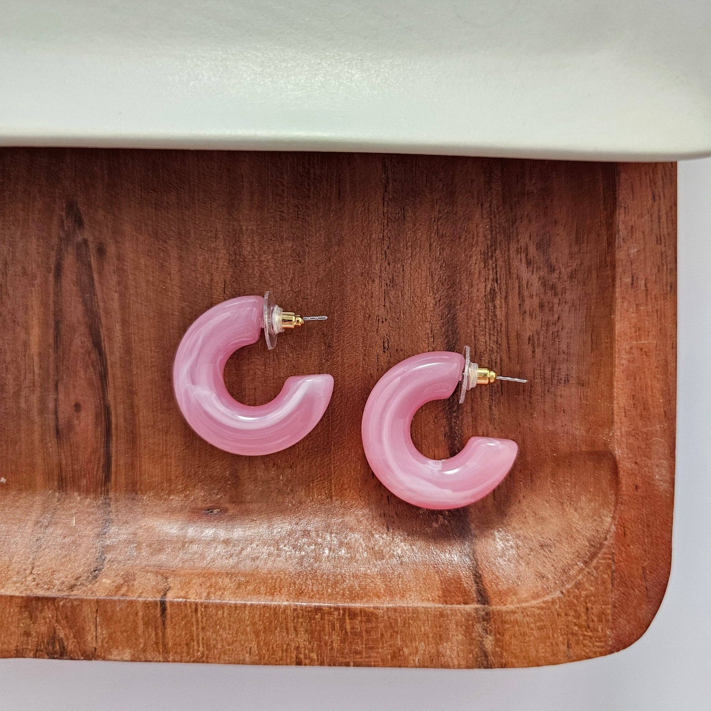 Chloe Hoops - Pink // Jewelry, Earrings