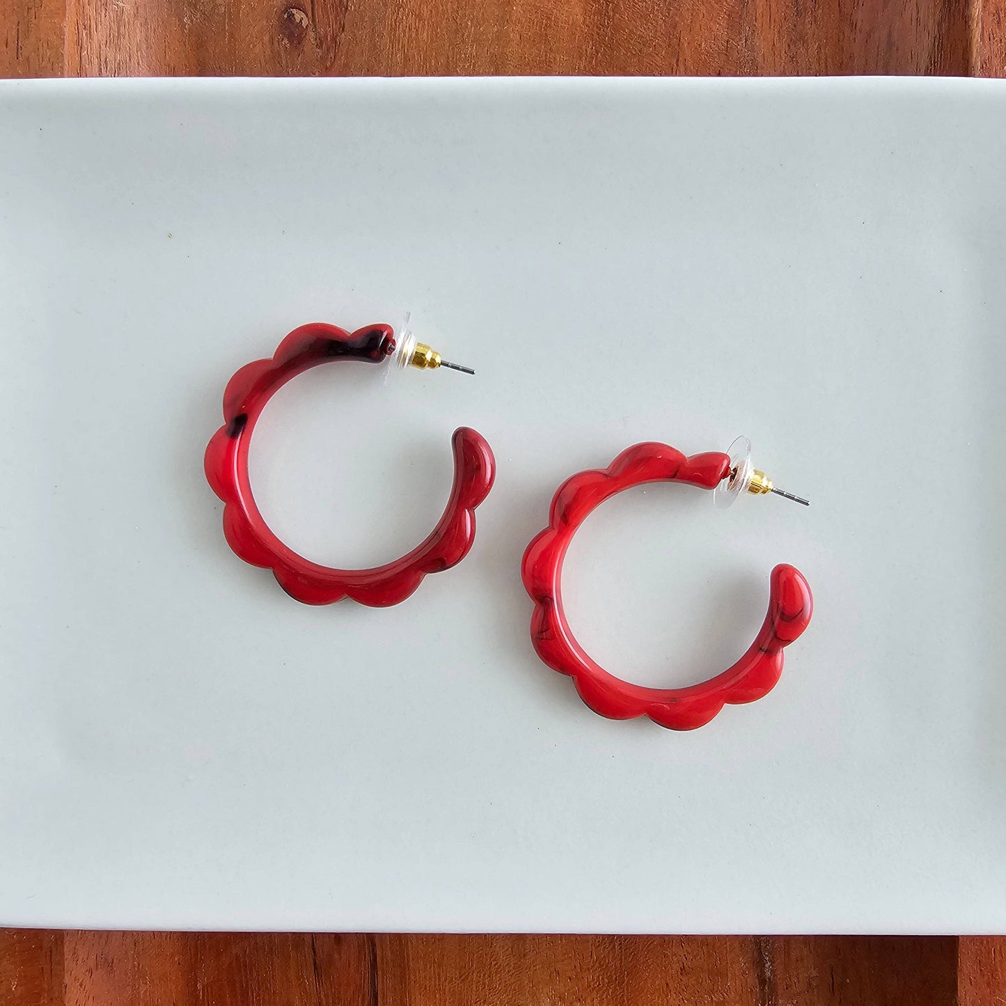 Scarlett Hoops - Crimson Red // Jewelry, Earrings, Fall