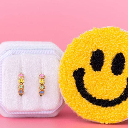 Smiley Chunky Huggie Hoops