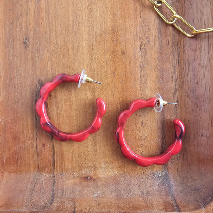 Scarlett Hoops - Crimson Red // Jewelry, Earrings, Fall