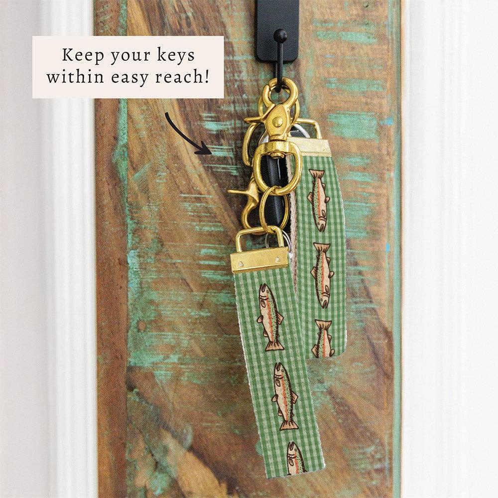 Fish Gingham Keychain | Unisex Keychain | Fishing Gift