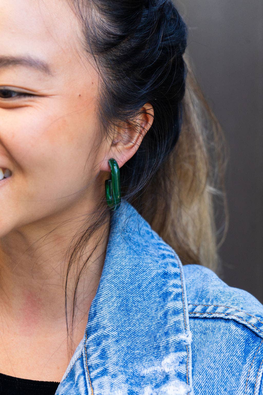 Joanna Hoops - Forest Green // Jewelry, Earrings, Fall