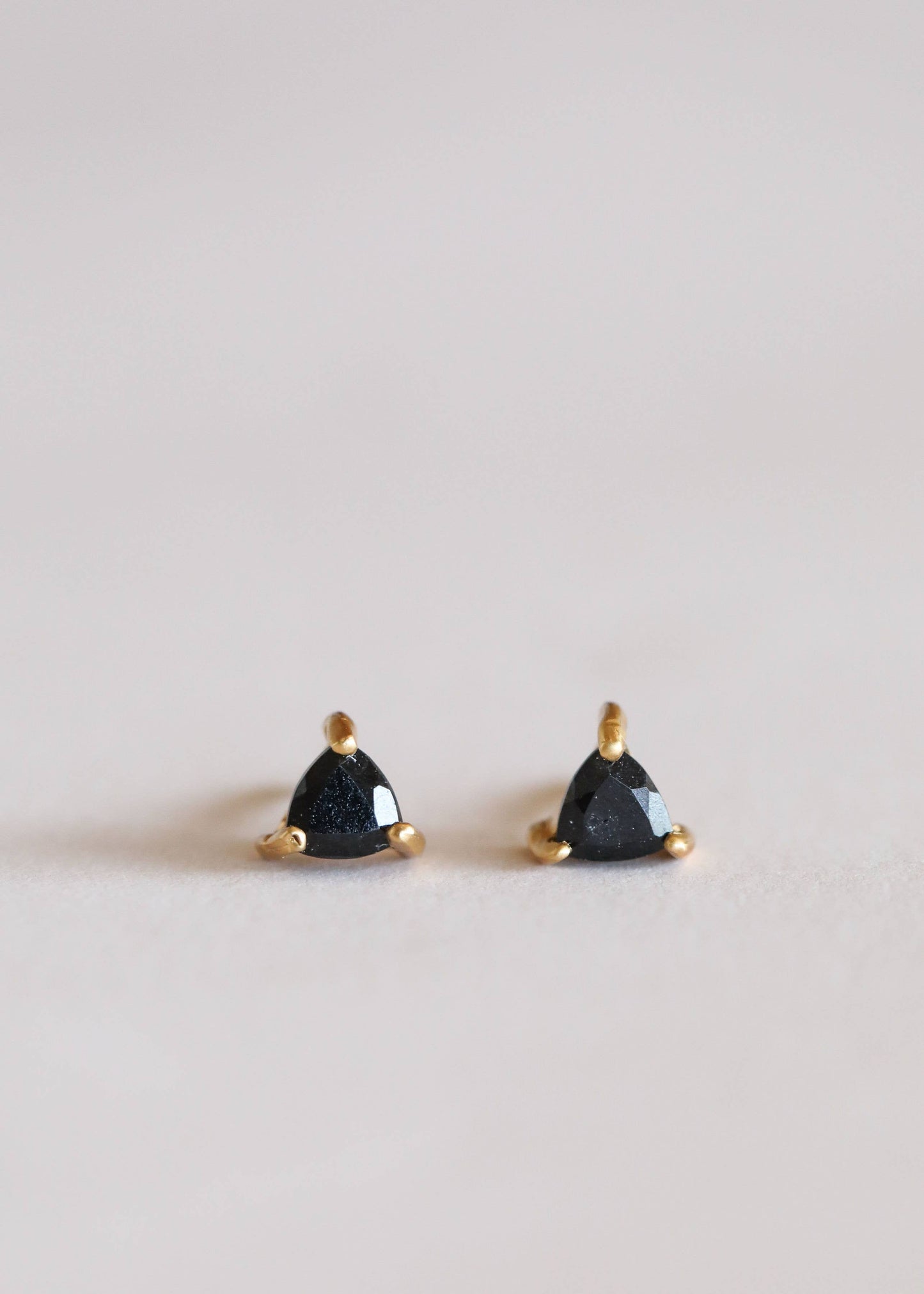 Mini Energy Gem - Black Tourmaline - Gold Earrings