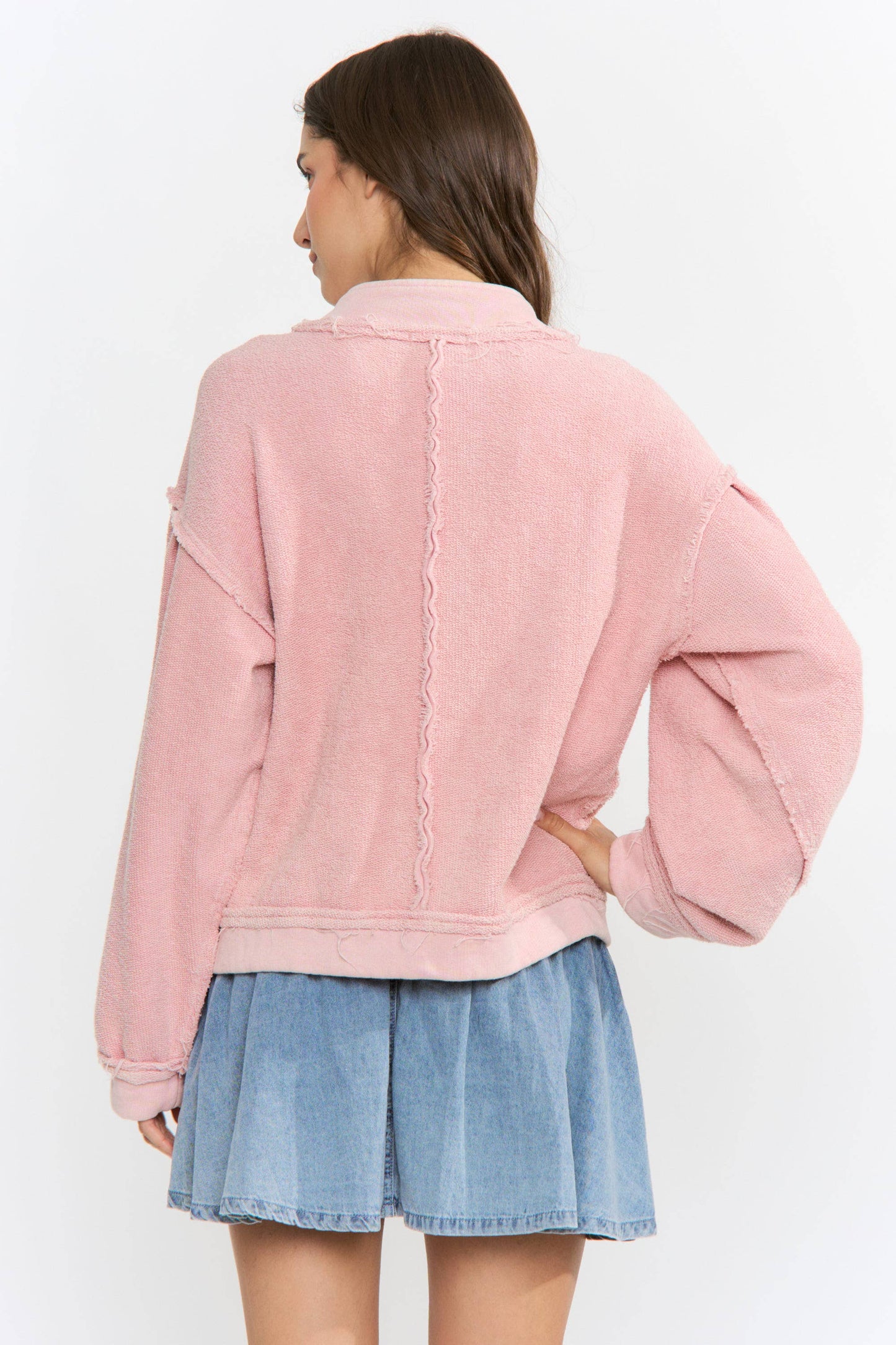 Boucle Textured Button-Up Jacket