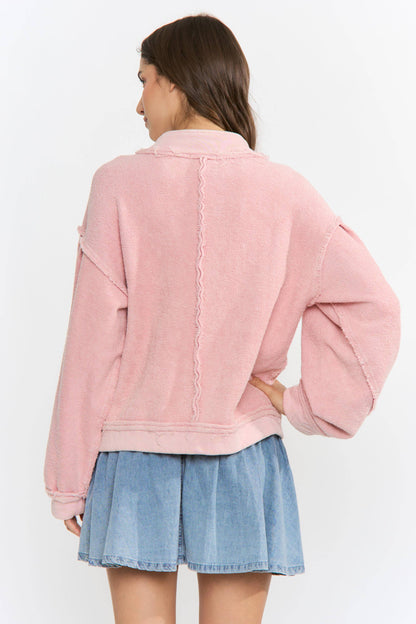 Boucle Textured Button-Up Jacket