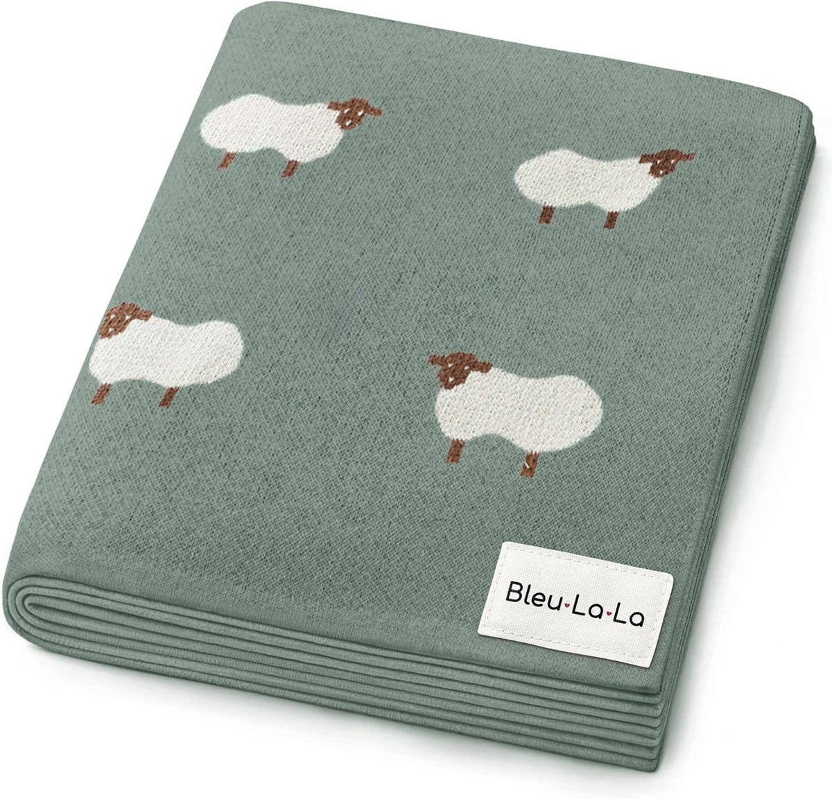 100% Luxury Cotton Receiving Swaddle Baby Blanket - Sheep