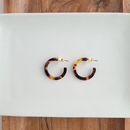 Cam Mini Hoops - Tortoise // Jewelry, Earrings, Fall
