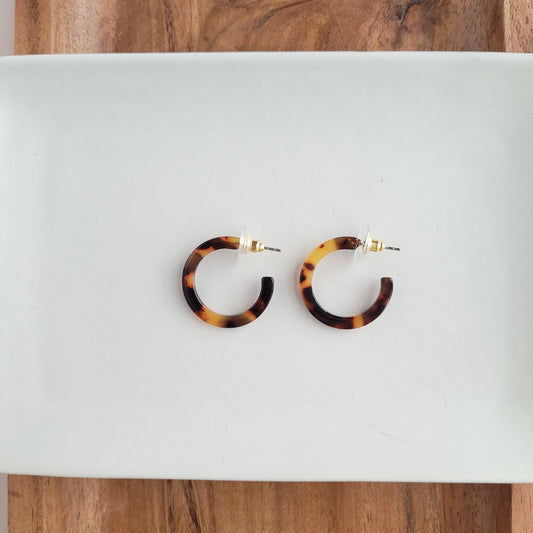 Cam Mini Hoops - Tortoise // Jewelry, Earrings, Fall