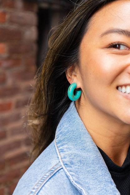 Chloe Hoops - Turquoise // Jewelry, Earrings