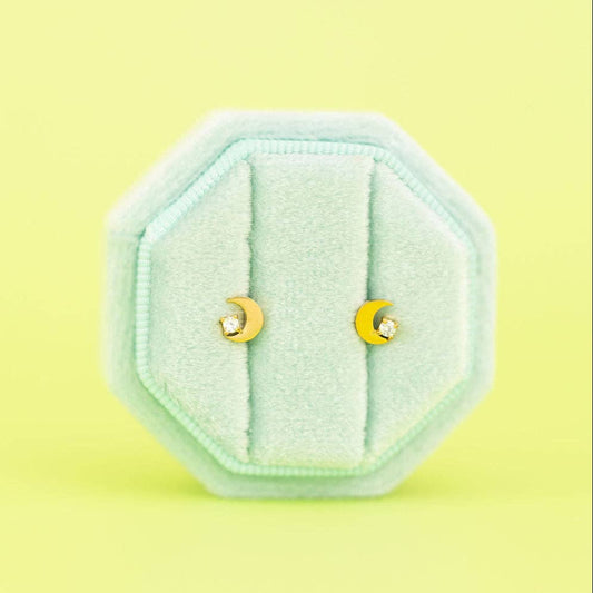 Crescent Moon Stud Earrings
