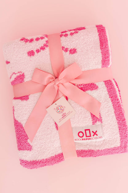 Wrapped in Bows - Plush Cozy Pink Bow Luxury Throw Blanket