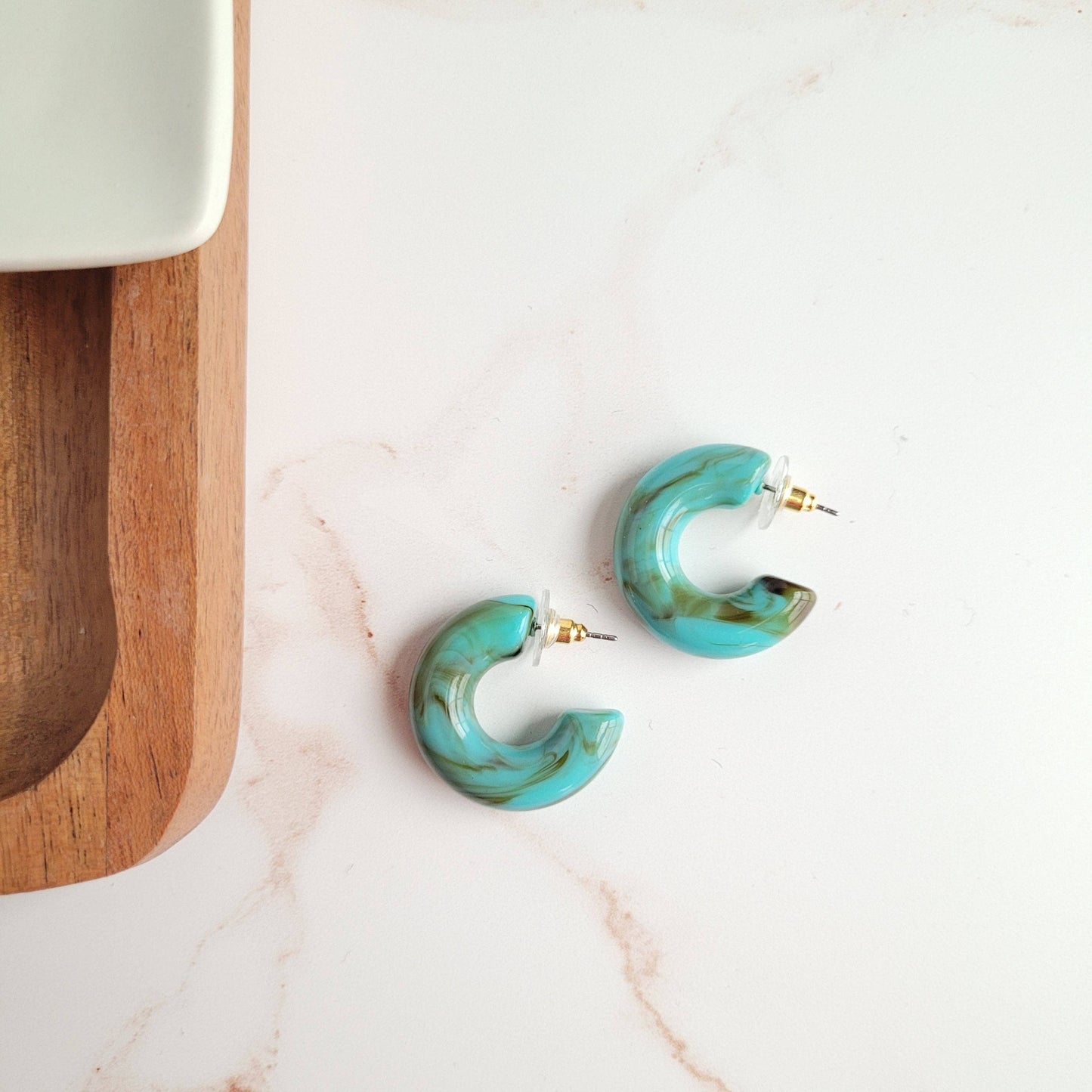 Chloe Hoops - Turquoise // Jewelry, Earrings