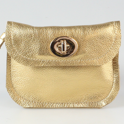 The Turnlock Metallic Leather Wallets: 2sizes!