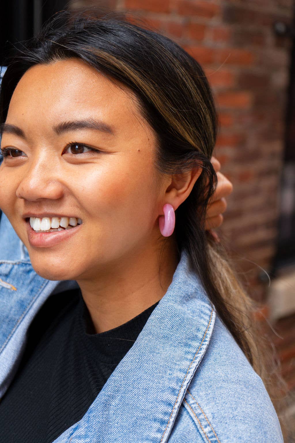 Chloe Hoops - Pink // Jewelry, Earrings