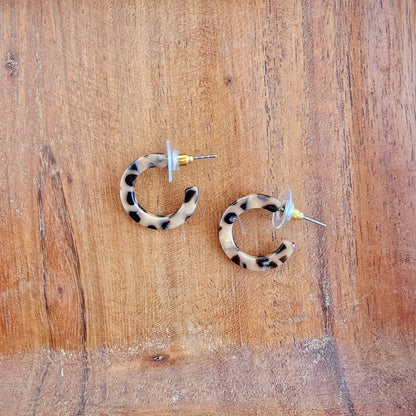 Micro Cam Mini Hoops - Cheetah // Earrings, Fall, Jewelry