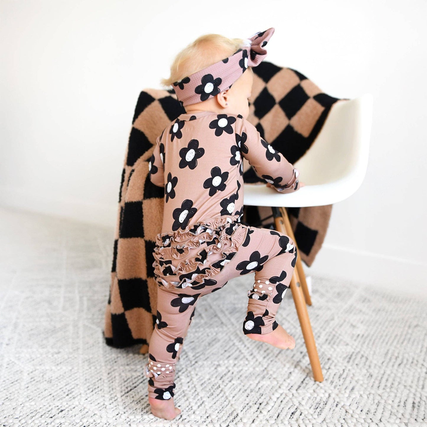 Coco RUFFLE ZIP Bamboo One Piece Flowers Baby Clothing