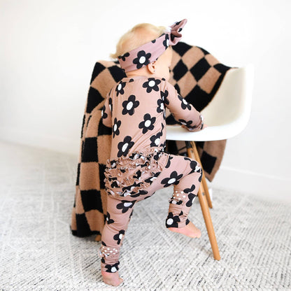 Coco RUFFLE ZIP Bamboo One Piece Flowers Baby Clothing