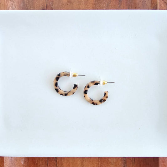 Micro Cam Mini Hoops - Cheetah // Earrings, Fall, Jewelry