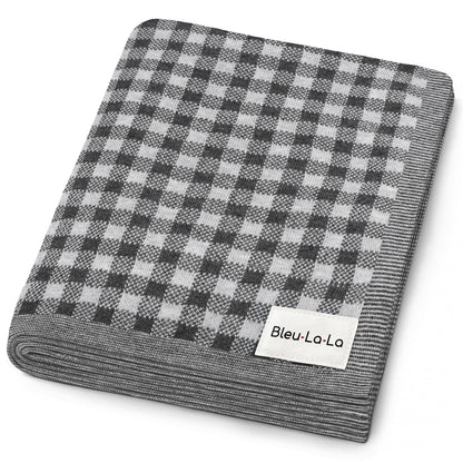 100% Luxury Cotton Swaddle Receiving Baby Blanket - Plaid