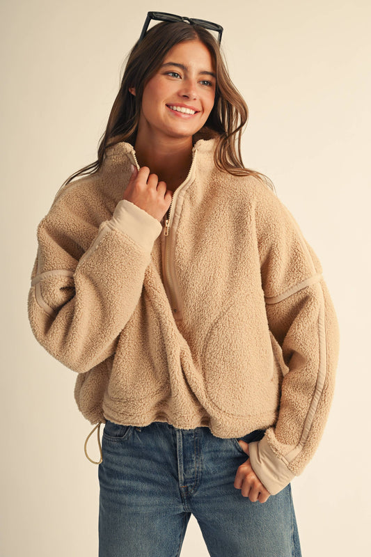 Contrast Trim Fleece Half-Zip