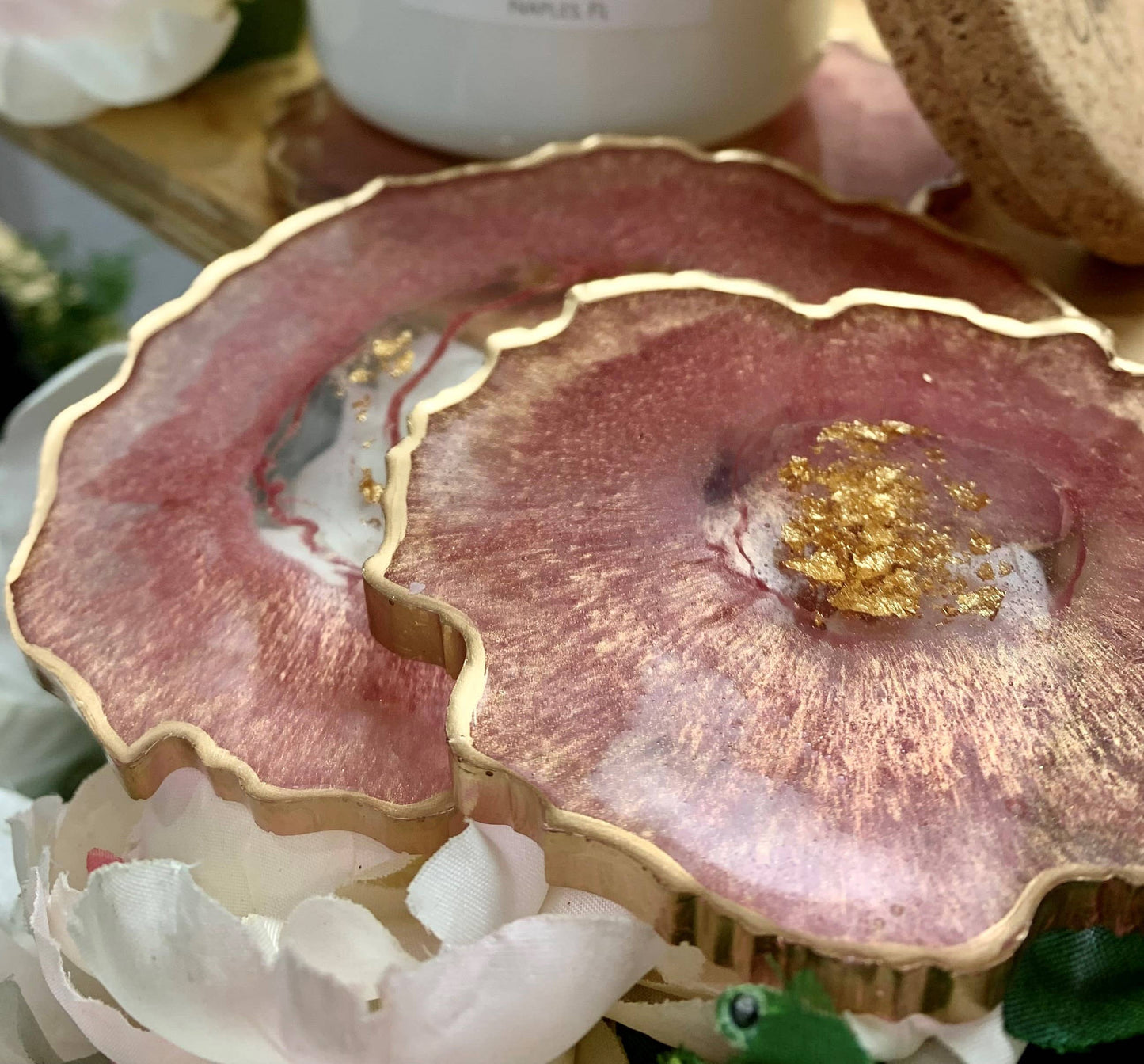 Set of 4 Free Form Geode Coasters