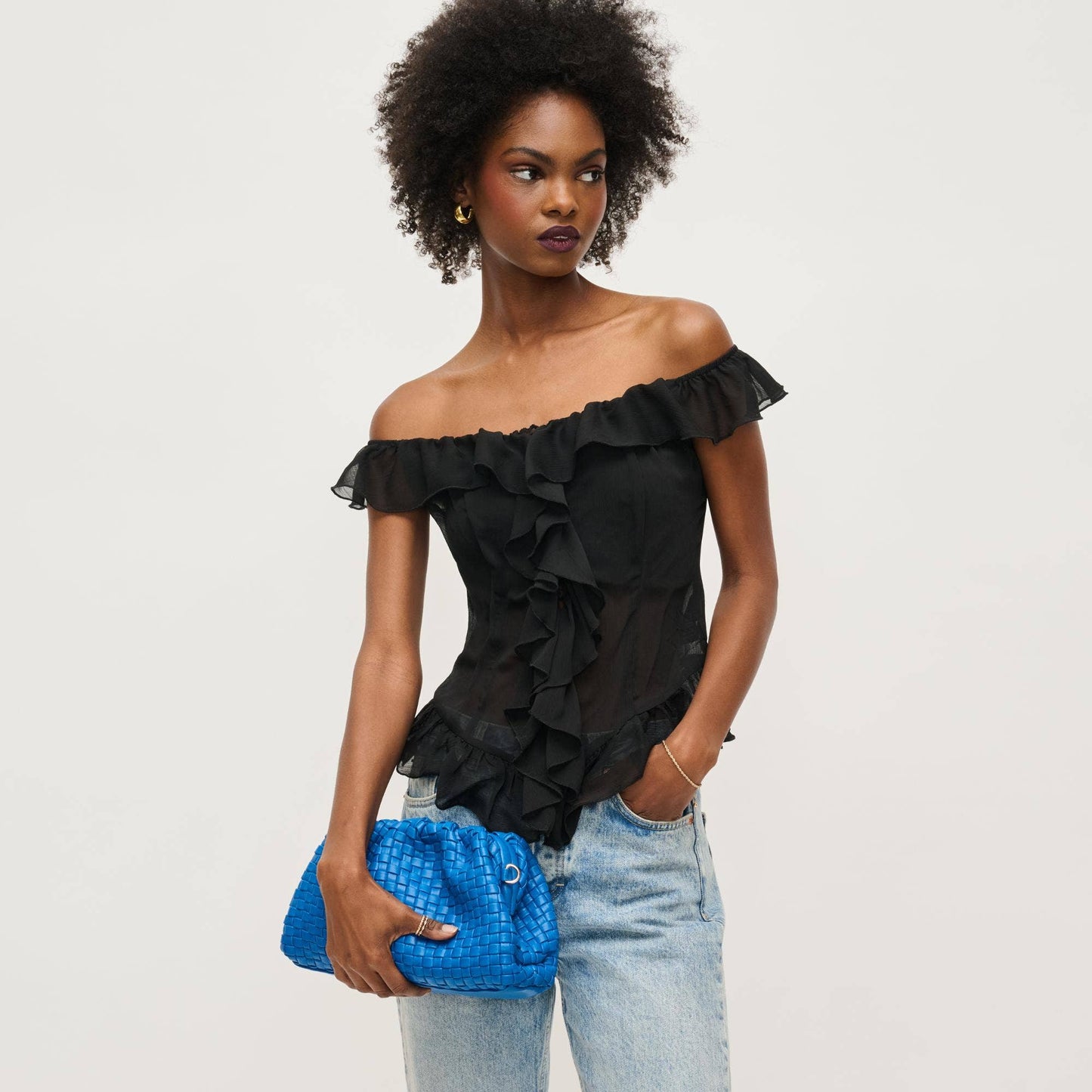Tate Woven Frame Clutch