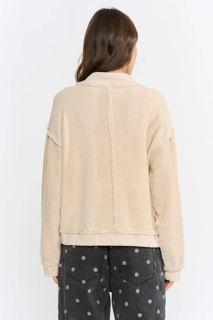 Boucle Textured Button-Up Jacket