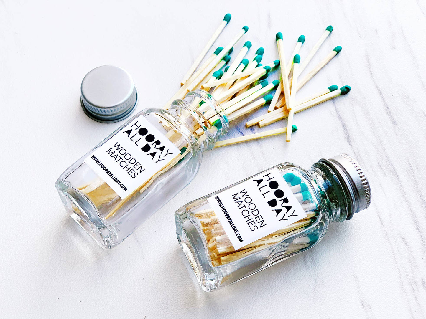Colorful Wooden Matches In Little Glass Bottle - New Colors!