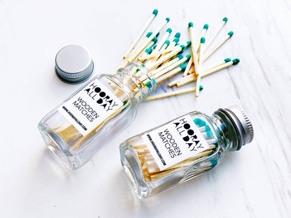 Colorful Wooden Matches In Little Glass Bottle - New Colors!