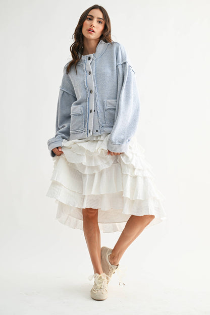 Boucle Textured Button-Up Jacket